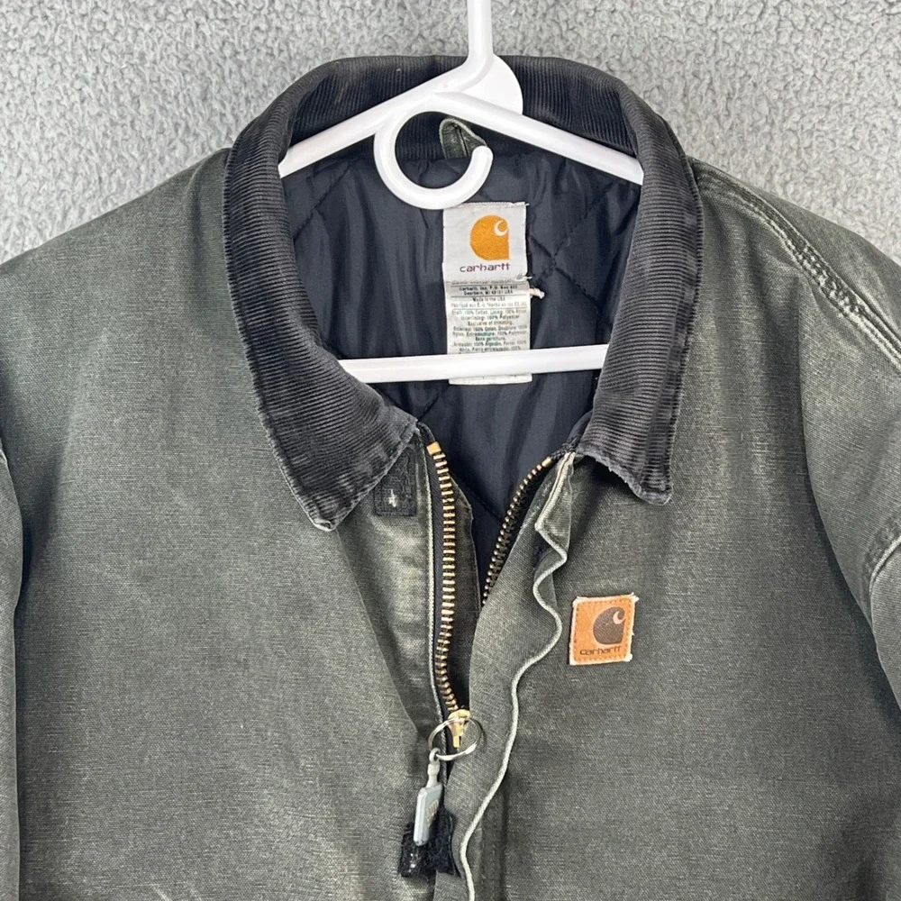 Carhartt J22 MOS Arctic Detroit Quilt Lined Sandstone Jacket Mens 2XL Green USA
